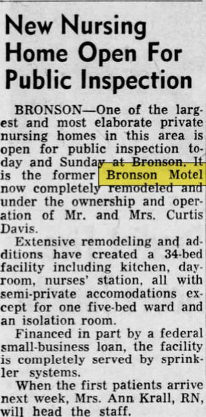 Bronson Motel - 1962 Conversion To Nursing Home